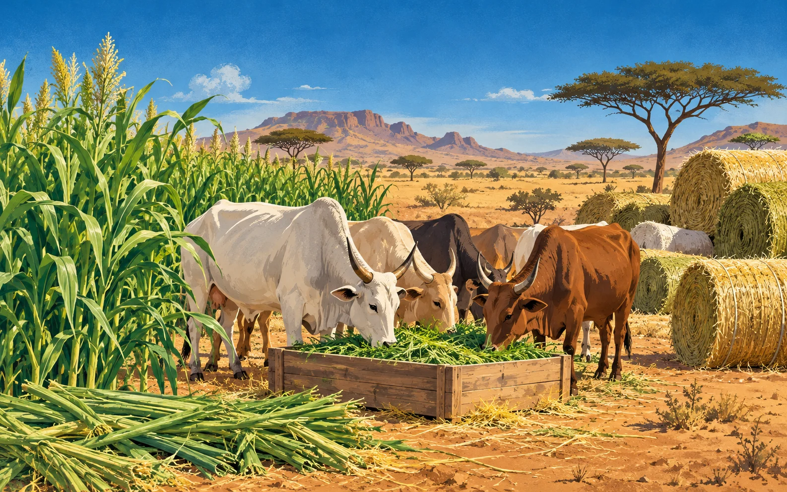 Illustration de l’alimentation du bétail et des cultures fourragères
